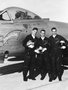 No 77 Squadron Association Williamtown photo gallery - 78 Squadron - Meteorites.  Frank Riley, James Fleming & ORF Bartrop.  (G. Bennett)